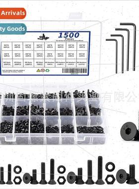 1500pcs Boxed Screws 304 hexagonal Screws Screws Nuts Flat W