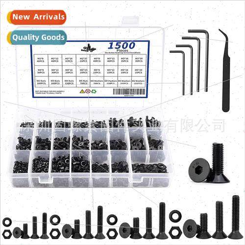 1500pcs Boxed Screws 304 hexagonal Screws Screws Nuts Flat W