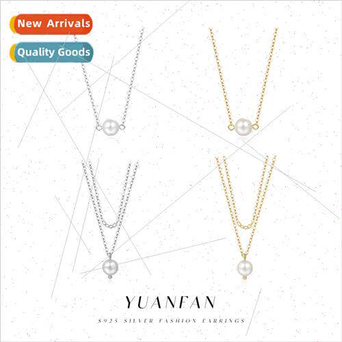 s925 silver round bead necklace versatile stackable collarbo