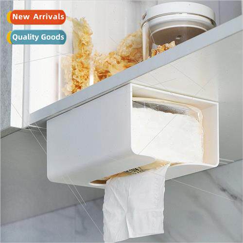 No-punch paper towel box creative kchen living room wall mou