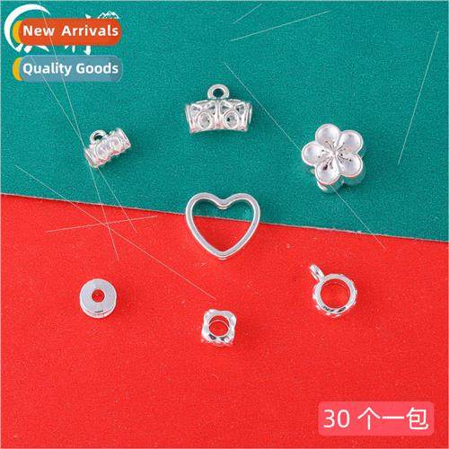 lver-plated peach heart beads diy string bracelet necklace h