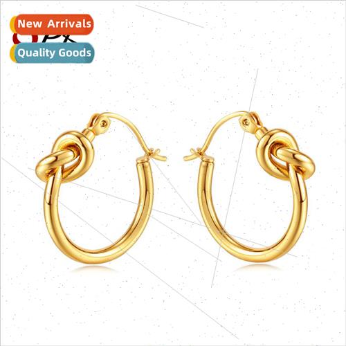 Fashion Geometric Round Stainless Steel Stud Earrings Titani