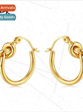 Fashion Geometric Round Stainless Steel Stud Earrings Titani