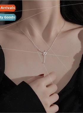 Flash diamond ginkgo leaf necklace pendant lerary Mori hollo