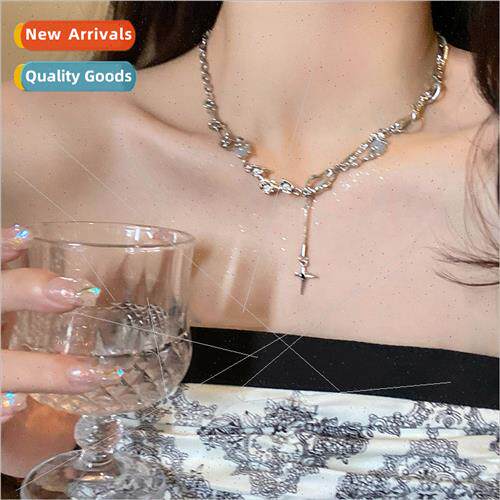Spice Girl Wrap Cross Necklace Women ins Premium Collarbone