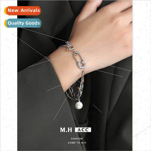 Pin pearl bracelet female simple cold wind string delicate h