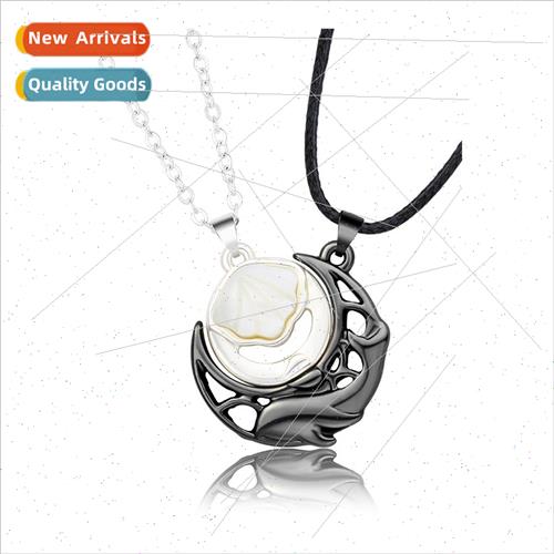 Couple necklace creative magnet stone shell collarbone chain