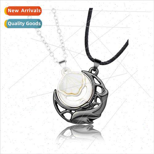 Couple necklace creative magnet stone shell collarbone chain