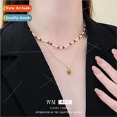 eye stone collarbone oval tiger necklace Plating metal