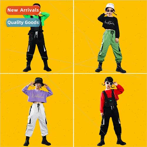 Girls Jazz Dance Su  Hip Hop Pants Exposed Navel Child Girls
