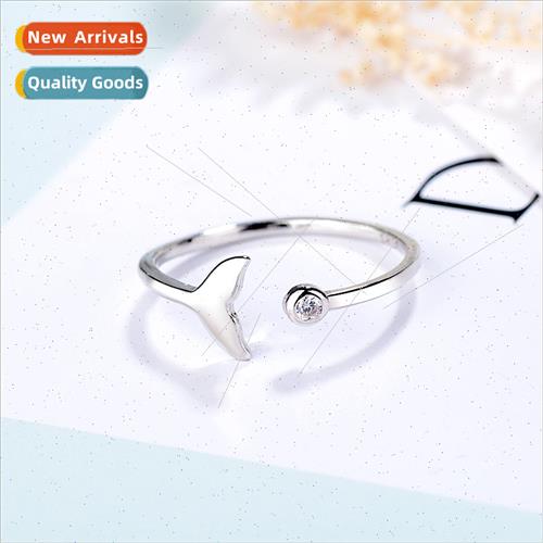 Mermaid tail opening fishtail ring female dolphin index fing