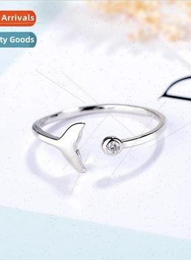 Mermaid tail opening fishtail ring female dolphin index fing