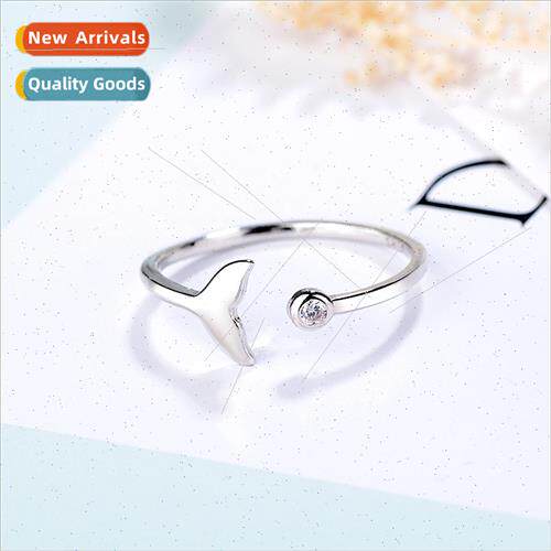 Mermaid tail opening fishtail ring female dolphin index fing