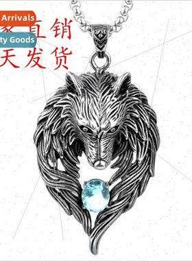 Hip-hop rock Wolf Totem diamonds big wolf head men fashion n