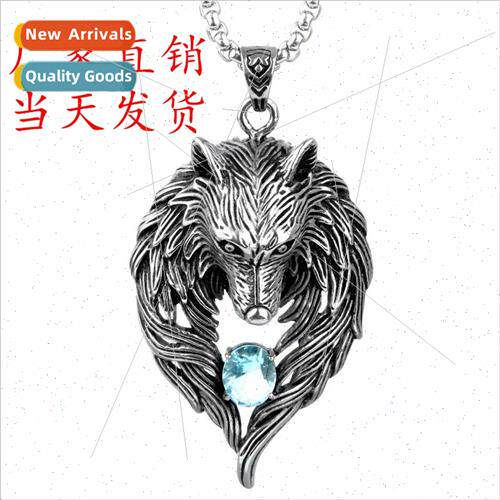 Hip-hop rock Wolf Totem diamonds big wolf head men fashion n
