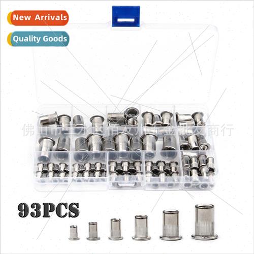93pcs Stainless Rivet Nut Rivet Nut Flat Head Vertical Rivet