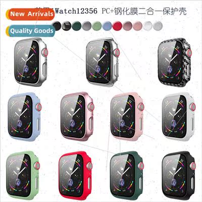 适用watch case iwatch1223456SE case PC tempered film onepcs