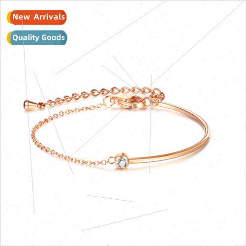Ins Korea niche simple wild tanium steel rose gold plating w