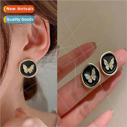 S925 silver pin Korea small round oil drop earrings fashion