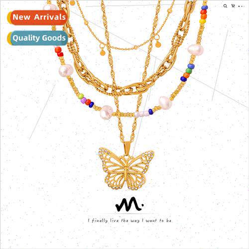 French ins cold wind niche geometric shape jewelry chain sim