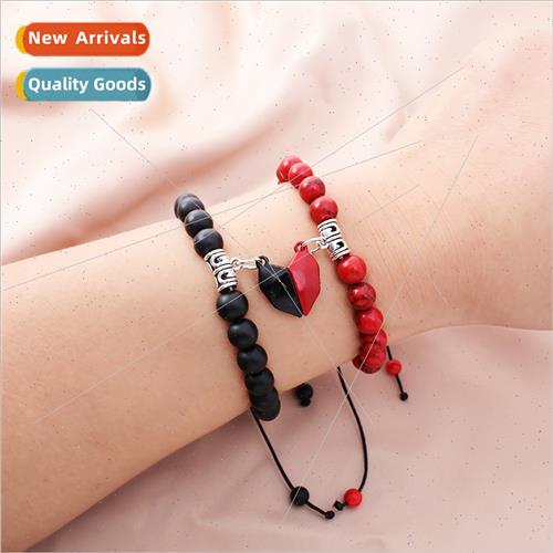 Europe new whe turquoise love magnet couple beads bracelet p