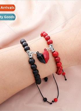 Europe new whe turquoise love magnet couple beads bracelet p