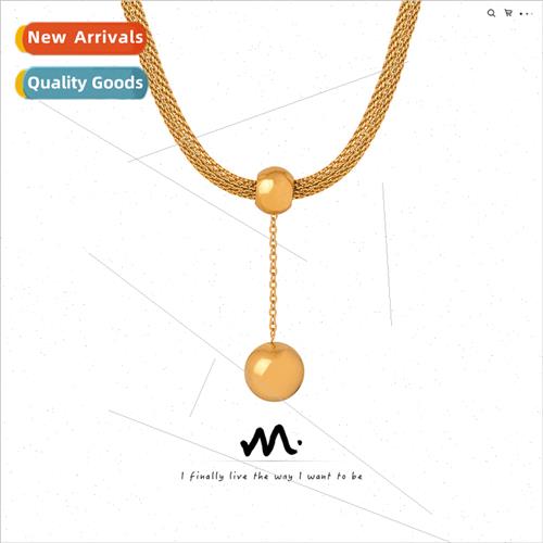 Europe new retro court tanium steel gold-plated round bead p