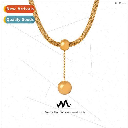 Europe new retro court tanium steel gold-plated round bead p