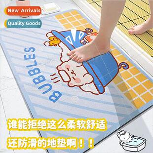 Cartoon cute bathroom water-absorbent floor mats doorway qui
