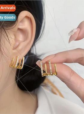 Europe new four claw ear rows with diamond earrings适用women