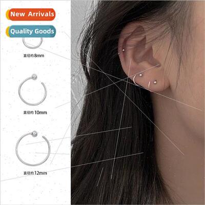 Raising ear hole earrings female silver needle simple small