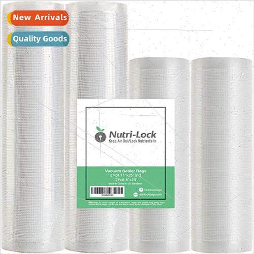 vacuum sealer bags 4 Rolls 11inchx25`8inchx25` single sided