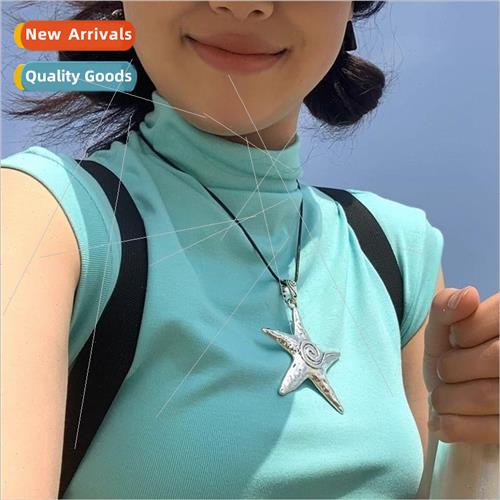 Vintage Y2K che Large Pentagram Star Necklace Sweet Cool Fas