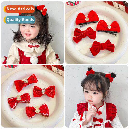 Bow baby hair clips girls headdress Korea princess clip chil