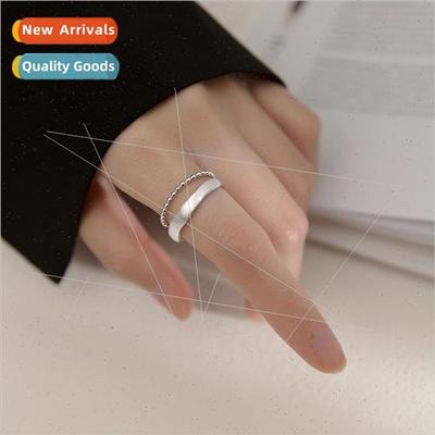 Female Korea mple Double Layers Finger Ring Openings Creativ