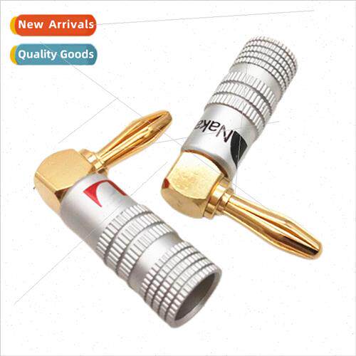 90-degree bend copper gold-plated 4MM banana plug in channel