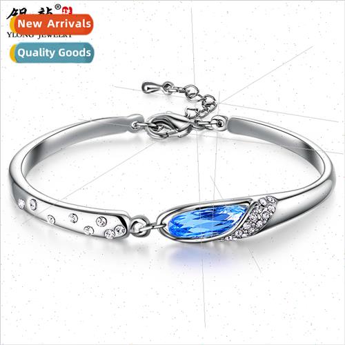 Jewelry S925 silver blue pink imation crystal luster glass s