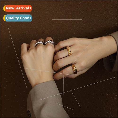 Europe new ins retro thick threaded face casting ring tail r