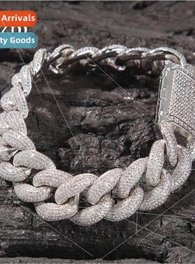 Hip Hop 18mm Full Diamond Bracelet Hipster Rap 3D Miami Cuba