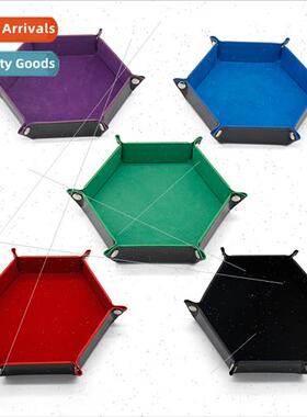 New Hexagonal Velvet Fabric Dice Tray Foldable Storage Box p