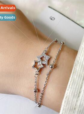 Skeletonized double-layer star bracelet delicate students gi