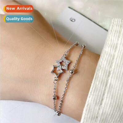 Skeletonized double-layer star bracelet delicate students gi