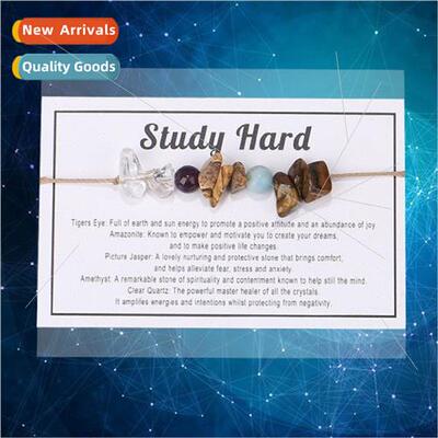 Crushed Stone Round Bead Combination Beaded Bracelet Creativ