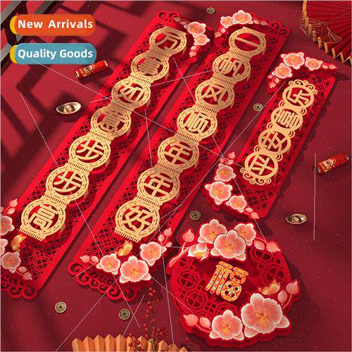 Decorations couplets tune door stickers velvet velvet large