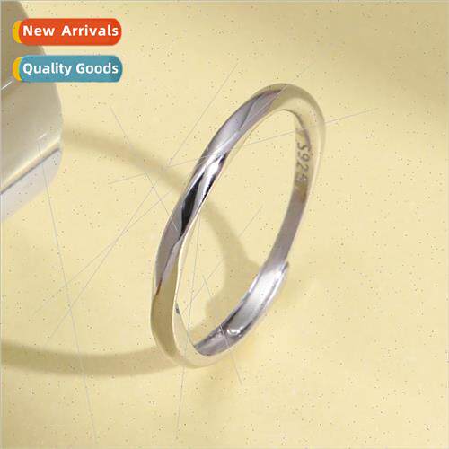 mple plain ring ring s925 silver ring female niche cold wind