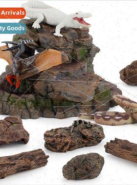 Desktop scene stone es stumps small ornaments animals dinosa