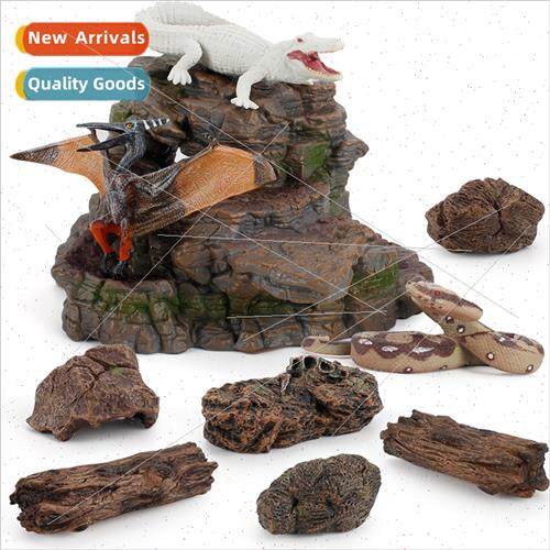 Desktop scene stone es stumps small ornaments animals dinosa