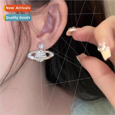 Full Diamond Saturn Earrings Female che Sweet Cool Hottie Ea