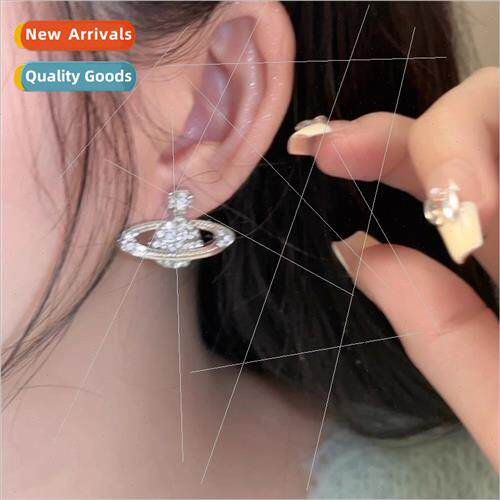 Full Diamond Saturn Earrings Female che Sweet Cool Hottie Ea