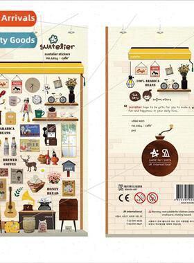 Korea Cafe 1014 food retro waterproPVC decorative stickers h